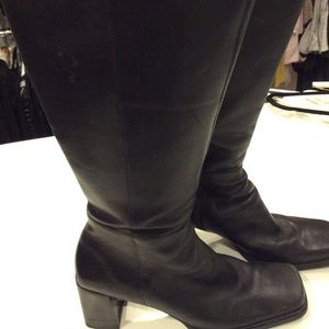 Size 8 black leather boots with 2” heals